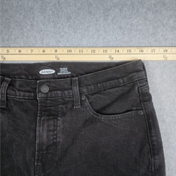 Old Navy Womens Size 14 Sky-Hi Straight Black Boyfriend Jeans 32" Waist - Picture 10 of 16